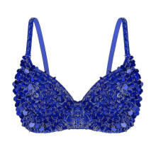 Sparkling Sequin-Decorated Padded Bra Tops compatible with Women's Belly Dance Costumes Ideal compatible with Raves and Dance Club Parties