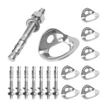 Lot de 8 pitons d'ancrage pour escalade, compatibles avec les hamacs et dispositifs de fixation.