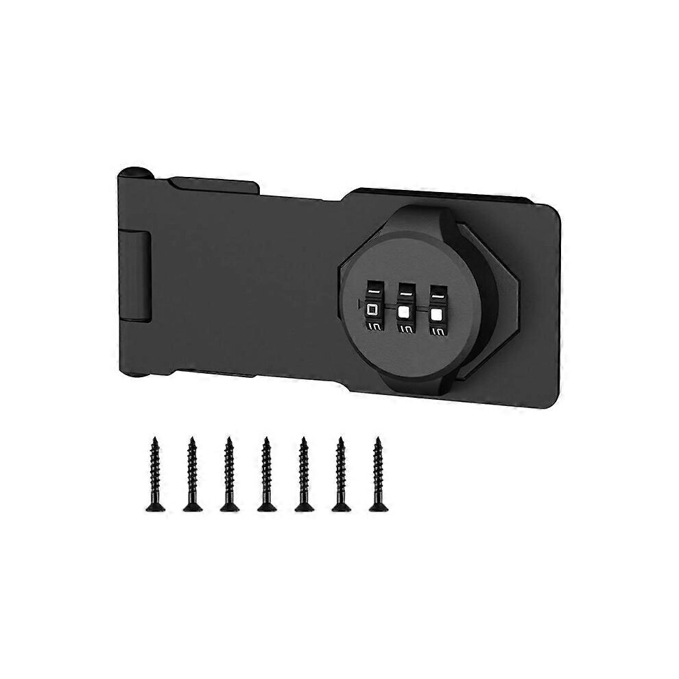 Keyless Combination Lock -3-Digit Combination Lock Compatible With Cabinet Doors - Twist Knob Hasp Latch Lock Wi 3089955279287