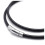 Männerkette - 3mm PU-Lederband - Schwarz-Silber - mit Geschenktasche 2
