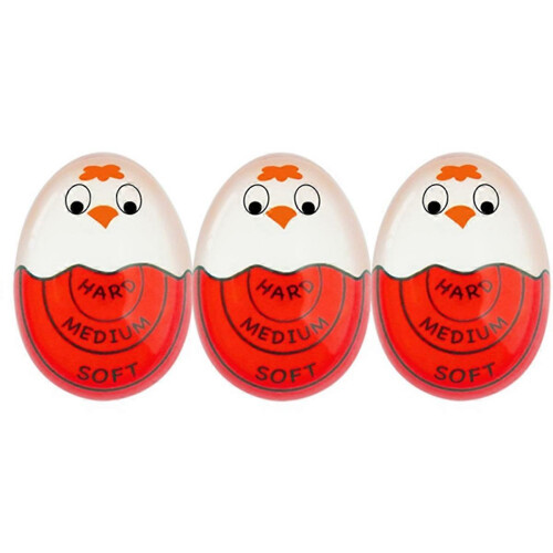 Egg Timer compatible with Boiling Eggs Soft Hard Boiled Egg Timer Pro That Changes Color When Done & Safe (Red-3
