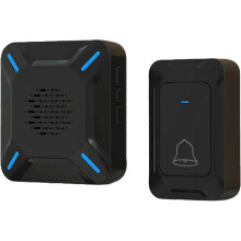 IP68 Waterproof Outdoor Wireless Doorbell, Big Loud Speaker, LED Indicator, 300M Range, 5 Adjustable Volume, 58 Ringtones (Black)