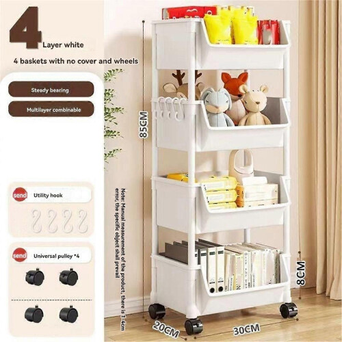 Household Snacks Storage Bookshelf, Trolley Storage Rack, Storage Rack Kitchen Fruit and Vegetable B 1