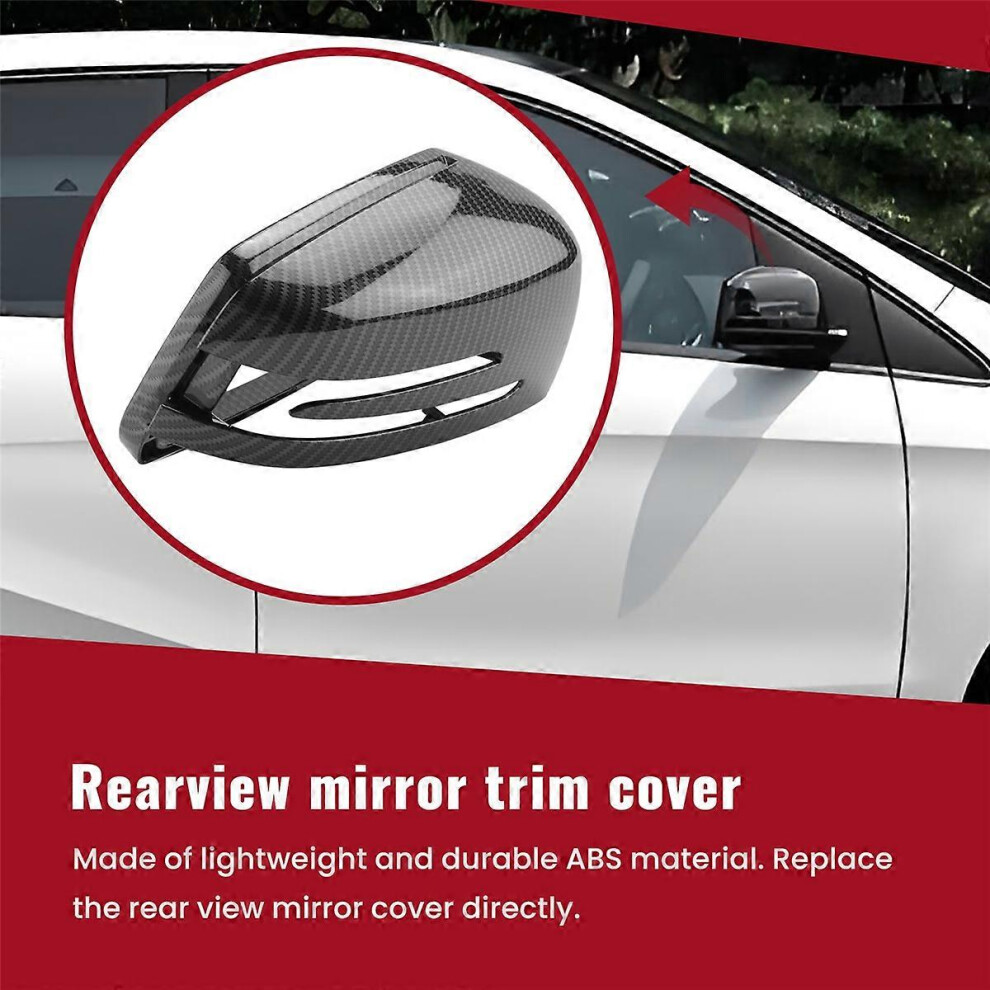 Car Carbon Fiber Rearview Side Mirror Cover Replacement Compatible With C E Class W204 W212 W176 W246 C218 X156 Light 3008635783883