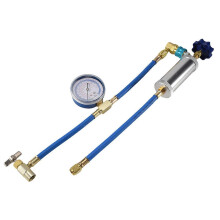 Air Conditioner A/C Oil Injector Tool R134A Low Side Quick with Gauge Refrigerant Inflation Hose R12