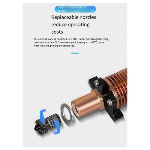 Extrusion Head compatible with Bambu Lab P1P P1S Upgraded Hotend Quick Replacement Nozzle Circular Material Radi 1