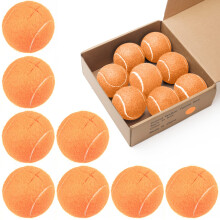 Tennis Ball Chair Leg Protectors 8 Pack Orange, Felt Covered Walker Glide Balls for Floor Protection