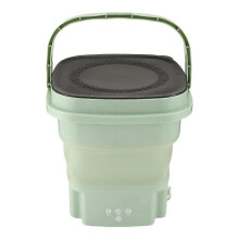 Máquina de lavar dobrável com balde de secagem, compatível com roupas, meias e roupas íntimas. Lavadora compacta verde para uso na UE.