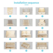 DIY Wooden Organizer Paint Bottles Display Rack Brushes Holder Stand Storage Model Tool