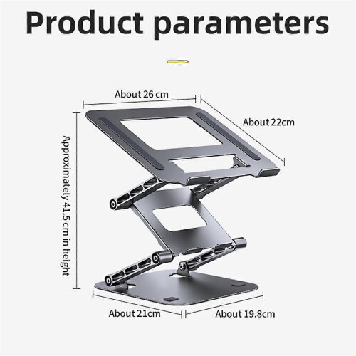 Supporto regolabile per laptop in alluminio, pieghevole, portatile, per notebook e tablet, compatibile con MacBook. 2