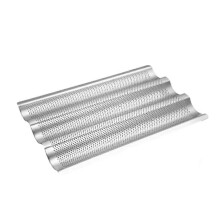 French Bread Baking Pan 3 Waves Non-Stick Stainless Steel Bread Tray compatible with Toaster Oven Kitchen Meat B