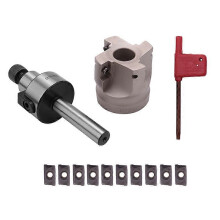 Fresa de faceamento de ombro em ângulo reto C12 FMB22+ 400R de 50 mm + 10 insertos de metal duro APMT1604 com rosca
