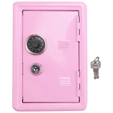 Kids Money , Mini Money Box Gift Safe Case Password with Key Metal Money Box Storage Bedroom Locker