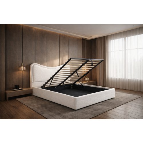 Jumpi 4FT6 Ottoman Bed Frame Storage 45" Round Headboard