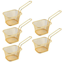 Fritteuse-Korb Mini Pommes Fritteuse-Korb Quadrat Ölfilter Fritteuse-Korb Snack-Geschirr-Korb