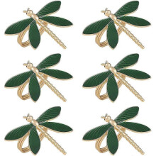 12PCS Dragonfly Napkin Rings Cloth Napkin Holder Buckles Serviette Ring for Table Settings Wedding Receptions Dinner