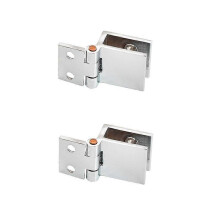 2pcs Glass Door Hinge Wine Cabinet Wine Cabinet Display Cabinet Recessed Side Mount Glass Door Hinge Brushed Nickel