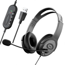 Call Center Headset Stereo Headphones with Noise Cancelling Microphone compatible with Zoom Skype Office Call Ce