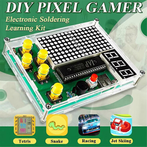 DIY Pixel Game Maker Kit Electronics DIY Soldering Project Practice Solder Learning Assembly with Sh 1