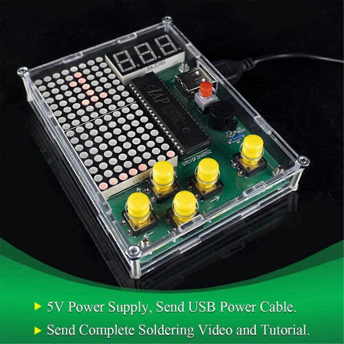 DIY Pixel Game Maker Kit Electronics DIY Soldering Project Practice Solder Learning Assembly with Sh 2