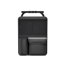 Bolsa organizadora dobrável em couro para porta-malas de carro, com proteção UV, ideal para ferramentas e encosto de bancos. Perfeita para SUVs.