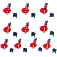 Automatic Chicken Water Cups 10 Pack for 1/2 Inch PVC Pipe, Red Poultry Waterer for Chickens and Ducks