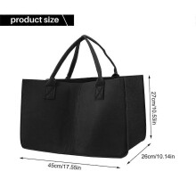 Borsa portaoggetti in feltro per camino, cestino porta riviste, tasca per legna da ardere, porta legna pieghevole in feltro B