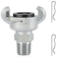 Conector de manguera de aire de repuesto Chicago Air Fitting 1/2, conector macho NPT para manguera de aire, 0,5 pulgadas, 2 orejetas