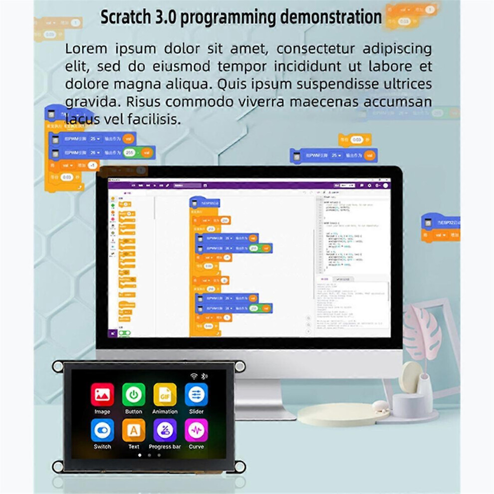 Esp32-S3 Lcd Display Ips Capacitive Touch Hd 8M Psram Wifi Bluetooth Development Board Compatible With Lvgl ,4.3 3785250329671