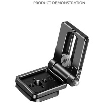 Opvouwbare L-beugel voor DSLR-camera's, verstelbare hoek, snelkoppelingsplaat voor camera's, geschikt voor diverse camera's.