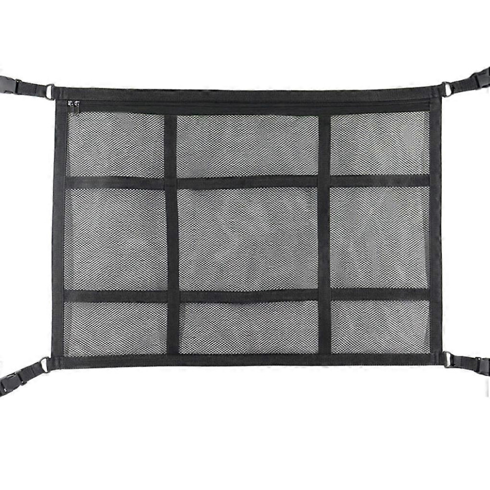 Car Ceiling Storage Net Pocket 90X65cm Car Roof Interior Cargo Net Bag Portable Car Trunk Storage Po 3312913993964