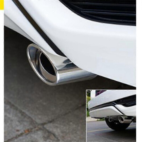 Auto Edelstahl Helles Silber Gerade Auspuffrohr Runde Röhre Universal Passend Auto Accesso 1