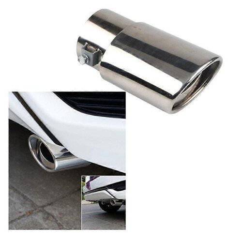 Auto Edelstahl Helles Silber Gerade Auspuffrohr Runde Röhre Universal Passend Auto Accesso 2