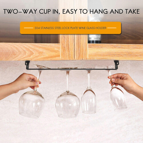 Suporte para Taças de Vinho Grandes, para Armário de Cozinha ou Bar, 43 cm (17 polegadas), Conjunto com 2 2