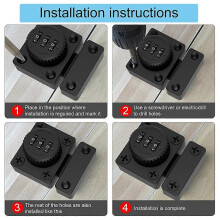 Cabinet Door Latch Keyless Combination Lock Cabinet Mechanical 3-Digit Passcode Cabinet Lock compatible with Kit
