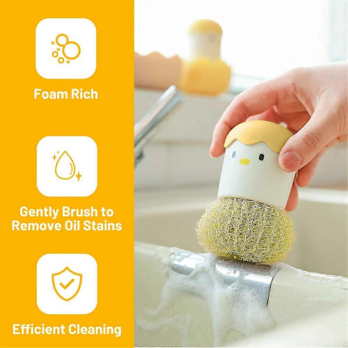 Eggshell Chicken Shaped Cleaning Brush Detachable Cleaning Ball compatible with Cleaning Kitchen Kitchen Multipu 2