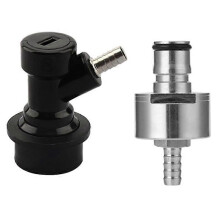 Ball Lock Disconnect Carbonation Cap - Stainless Steel Carbonation Cap with 5/16inch Barb Ball Lock