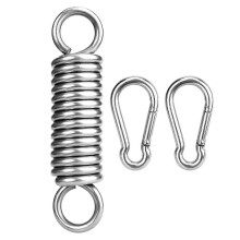 Suspensión de resortes ajustables con ganchos de torsión, compatible con sillas mecedoras y columpios resistentes.