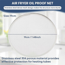 Air Fryer Accessories Stainless Steel Oil Splatter Screen Anti Grease Splash Scald Proof Frying Pan