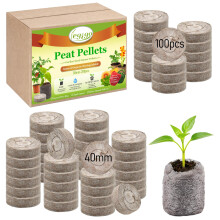 100 PCS 40mm Peat Pellets for Seed Starting, Organic Seed Starter Pods for Fast Expansion and Easy Transplanting