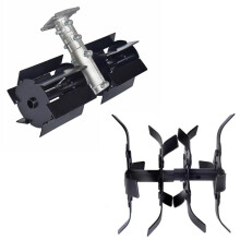 26mm 9T Brush Cutter Wheel and Mini Tiller Cultivator Attachment Set 3, Foldable Telescopic Handle