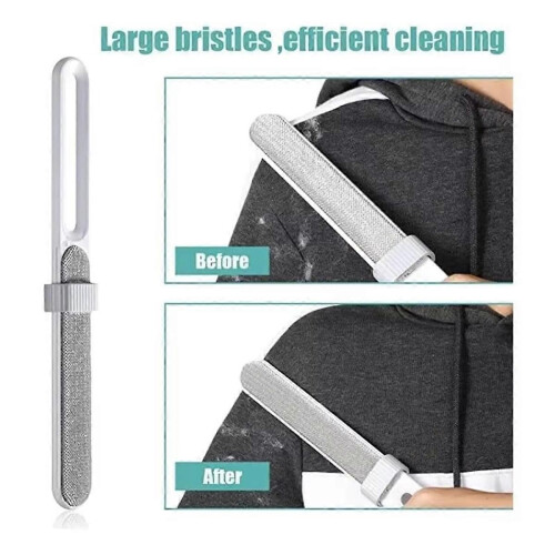Escova eletrostática para remover pelos, dupla face, compatível com roupas e móveis. Inclui cabo de alimentação. 1