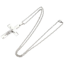 Edelstahl-Jesus-Kreuz-Bibel-Prayer Anhänger mit 70cm Kette, Männerkette, Si