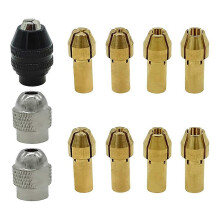 Boorkop spantangenset compatibel met , 11-delige vervangende 4485 messing snelwisselboormoer gereedschapset (1/32 inch)