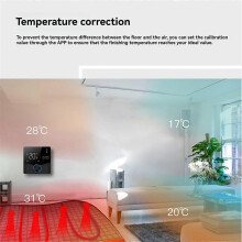 Thermostat chauffant au sol, contrôleur de température WiFi Tuya GB compatible avec les thermostats de chauffage électrique.