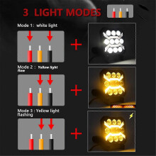 Phare de travail LED pour voiture, stroboscope 4 pouces, blanc et jaune, projecteur antibrouillard/feux de jour, compatible avec