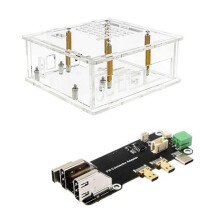 Compatible con la carcasa Raspberry Pi 5 + placa adaptadora HDMI compatible con HD. Admite placa de expansión con doble salida 4K.