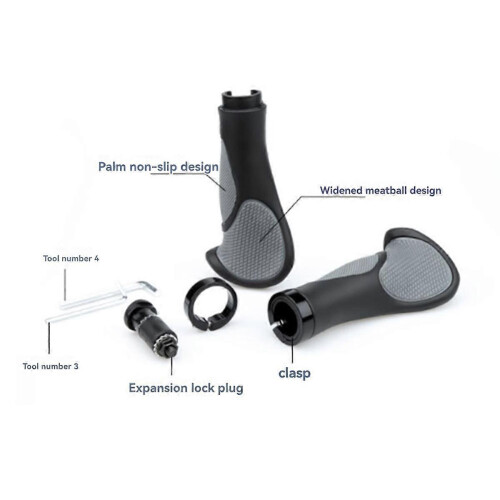 Ergonomic Mountain Handlebar Grips Comcompatible withtable Bicycle Handlebars Double-Sided Locking Anti-Slip Han 2