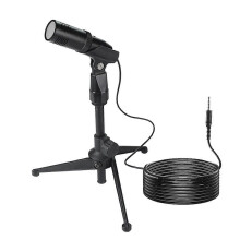 Microfone condensador de mesa para gravação, compatível com PC, laptop, streaming, jogos, podcasts e vocais.