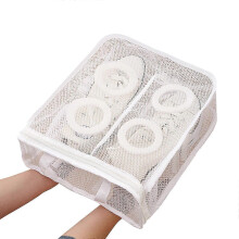 Saco para guardar sapatos e roupas sujas com zíper - Embalagem de viagem reciclável (G, Branco)